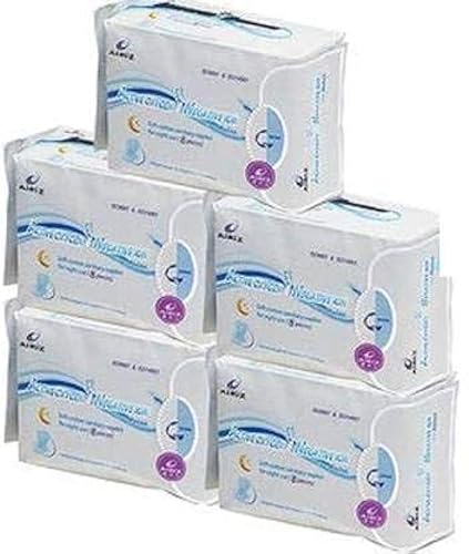 AIRIZ Active Oxygen And Negative Ion Soft-Cotton Sanitary Pads For Night Use (40 Pieces) - Pack Of 5