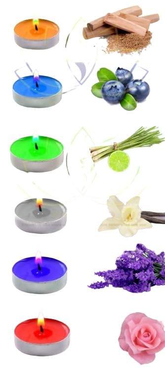 STRIPLE UP Scented Candles, Pack of 100, Lemon Grass, Lavender, Rose, Vanilla, Sandalwood, 2-3 Hours Burn Time