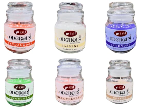 The Decor Affair Set of 6 Exquisite Fragrance Jar Artisanal Handcrafted Glass Tealight Candles, Scented Soy Candle Collection, Unique and Luxurious Home Fragrance Decor