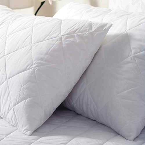 Durafeel Soft Microfiber Quilted Pillow for Sleeping, 17x27 inch, White, Pack of 6