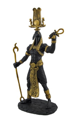 Black Thoth Egyptian God Golden Accents Statue