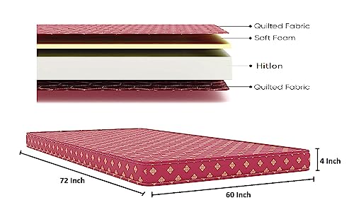 Universe Furniture Zein Metal Bed Without Storage (Matte Finish, Brown) (with Mattress, Queen)