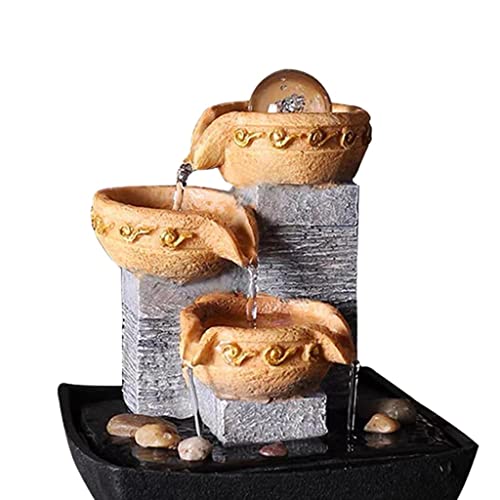 CALANDIS Indoor Feng Shui Tabletop Fountain Ornaments Relaxing Home Office Decor B