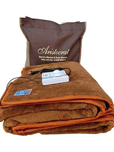 Aristocrat 200 TC Bed Warmer Blanket (Double, Brown) (152.4 x 182.88 x 30.48 cm)