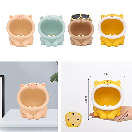 MYADDICTION Resin Animal Ashtray Centerpiece Statue for Indoor Outdoor Desktop Mens Gift Yellow