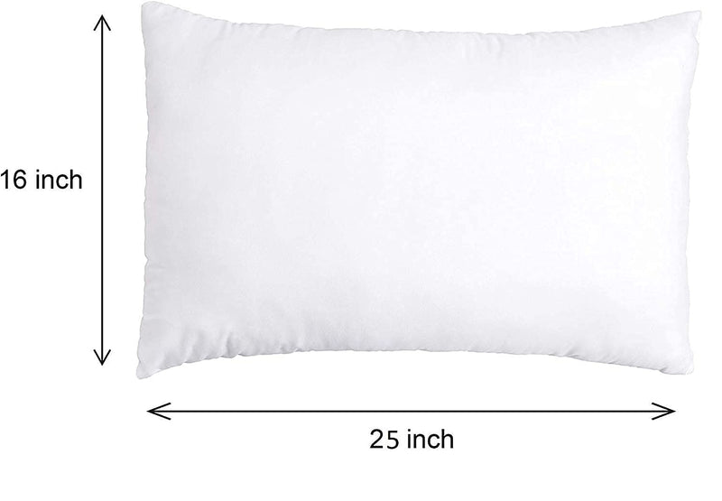 IMSmartMart Black Hosiery Medium Hard Cotton Bed Pillow for Perfect Neck Support (16" x 25") Hard Pillow Set of 04 Satin Strip White