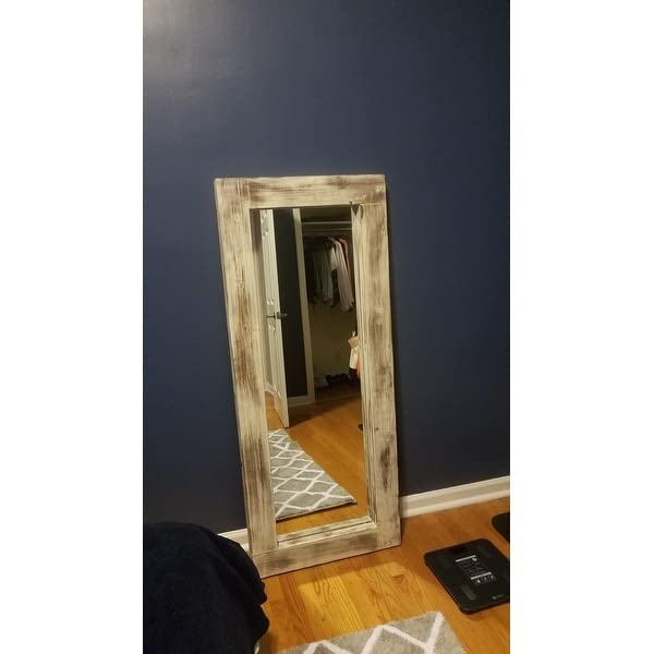 The Zara Enterprises Wooden Mirror Frame Colour Antique White White Size 24×58 only Frame Without Mirror Something is Different