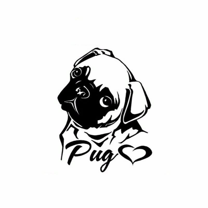 GADGETS WRAP Vinyl Wall Decal Sticker Creative Personality Lovely Animal I Love Eight Bar Pug