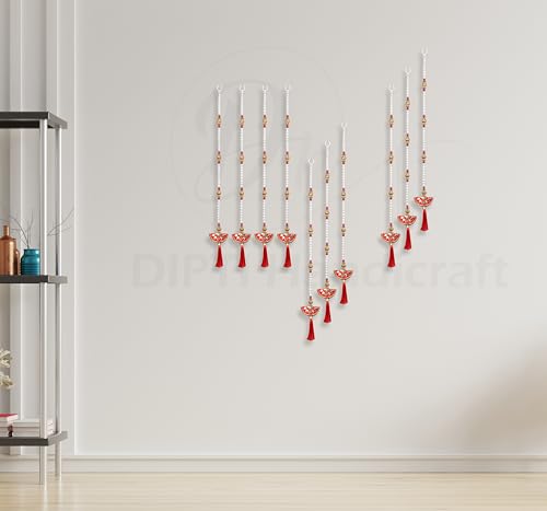 DIPTI HANDICRAFT Fancy Sparkling Arch Bead,Bead Curtain Home & Garden Decoration Hanging Curtain with Pure Glass Drops Garland of Clear Bead Chain [10 Pcs]