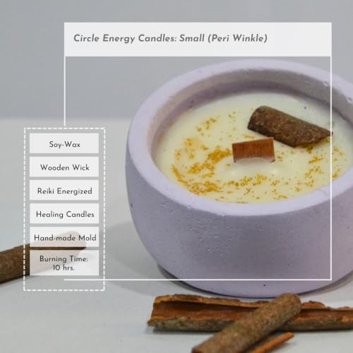 Circle Energy Candle - Periwinkle (Lemongrass & Bay Leaf, Small)