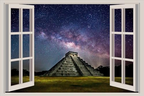 JVERF - JZZA24192 Mexico Stars Sky| Self-Adhesive Open Window Wall Sticker