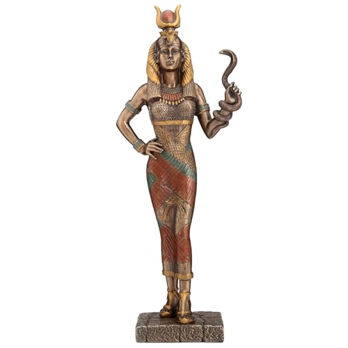 Veronese Design Egyptian Goddess Hathor Holding a Cobra Statue