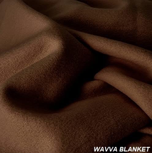 Wavva® Plain and Printed Fleece 2 Single Bed Blankets-Orange,Brown (Set of 2)