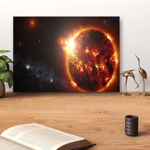 GADGETS WRAP Canvas Gallery Wrap Framed for Home Office Studio Living Room Decoration (14x11inch) - Scorching Sun