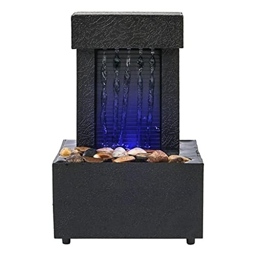 CALANDIS® Desktop Waterfall Fountain Water Flow with Led Zen Meditation Tabletop Decor