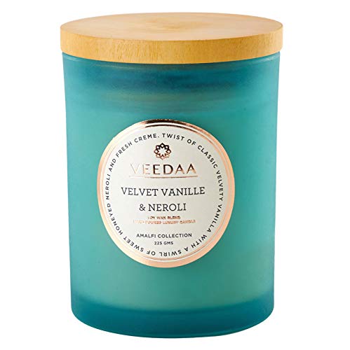 VEEDAA Velvet Vanille & Neroli Czech Glass Soy Scented Candle (Burns 30 Hours)