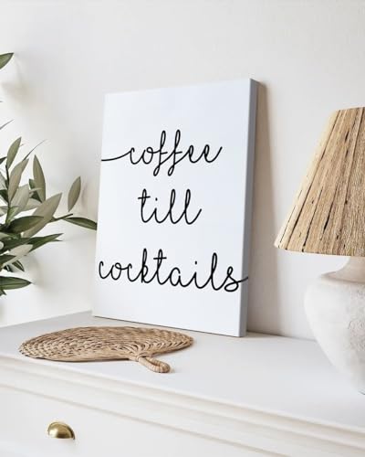 GADGETS WRAP Canvas Gallery Wrap Framed for Home Office Studio Living Room Decoration (9x11inch) - Coffee Till Cocktails