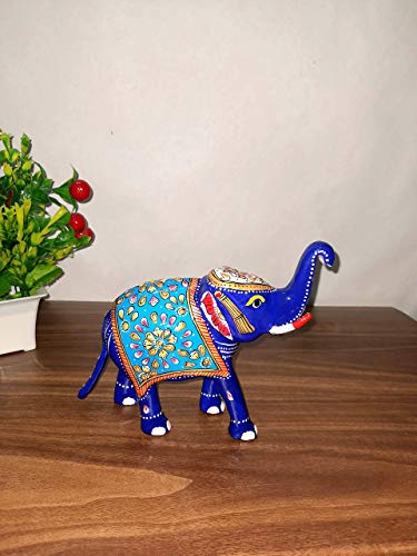 Celecrafts 6 inch Metal meenakari Handmade ElephantRajasthani