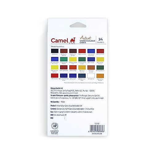 Camel Artist Water Colour Cake Set - Pack of 24 (Blue)