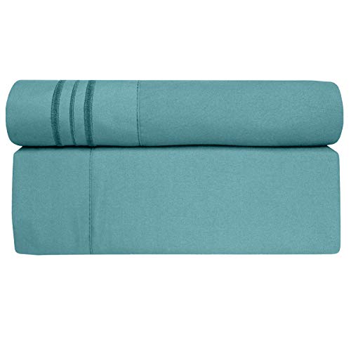 Queen Size Bed Sheets - Breathable Luxury Sheets with Full Elastic & Secure Corner Straps Built In - 1800 Supreme Collection Extra Soft Deep Pocket Bedding Set, Sheet Set, Queen, Misty Blue