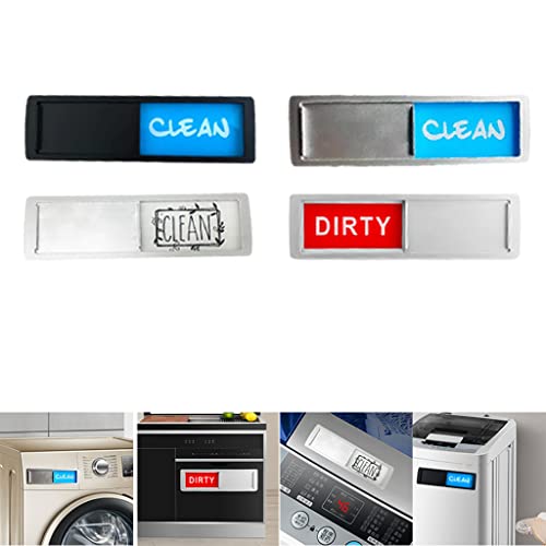 ATORSE® Magnet Clean Dirty Sign Dishwasher Indicator for Kitchen Dishwasher Fridge Blue Gray Silver