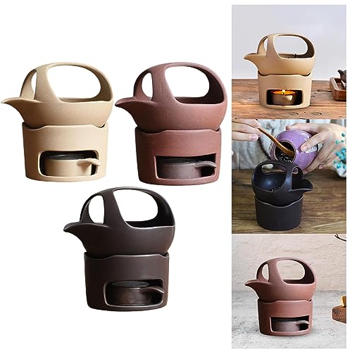 SAZ DEKOR Ceramic Tea Light Holder Warmer Tealight Warmer for Patio Balcony Light Brown