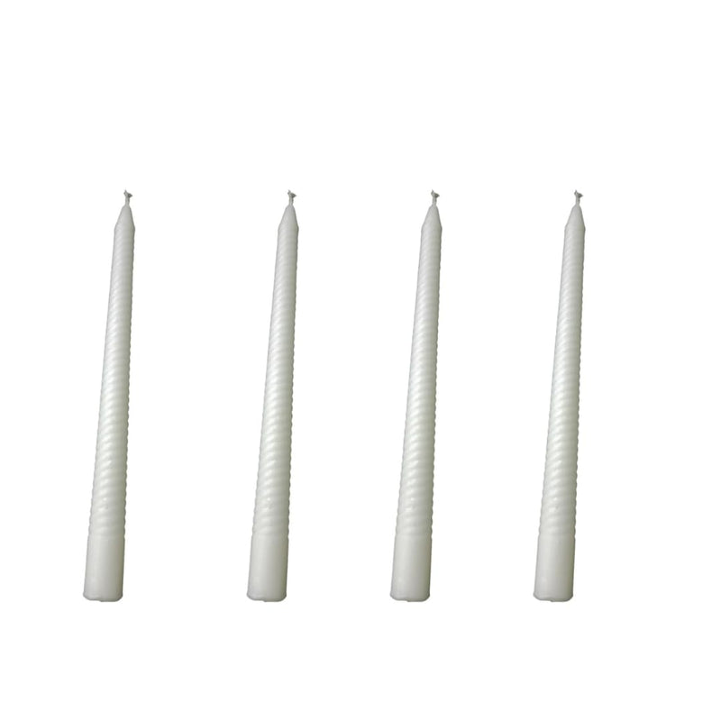 Devino Ora First Holy Communion Candle (Combo of 4) Spiral White Confermation Christian Ritual Baptism.Soy Wax Non Decorate Non Smok Long Burn time Hand mad12 Inch Height and 1 inch Width