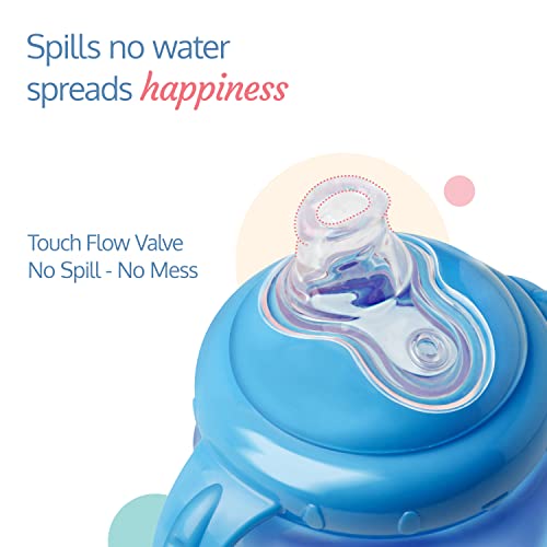 LuvLap Hippo Spout Sipper for Infant/Toddler, 225ml, Anti-Spill Sippy Cup with Soft Silicone Spout BPA Free, 6m+ (Blue)