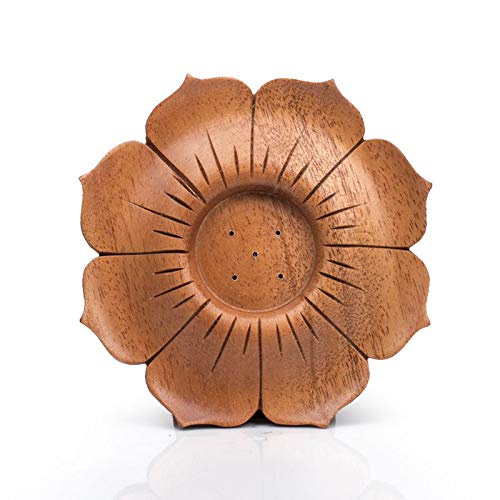 Cycle Pure Soulveda Wooden Agarbatti Stand with Ash Catcher | Decorative Floating Tealight Holder | Handmade Incense Sticks Holder | Lotus Shape Dhoop Stick Holder | Can be Used in Home & Temples