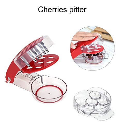 Cherry Extractor, Convenient Transparent Handheld Cherry Pitter 6 Slots Portable for Grape for Cherry