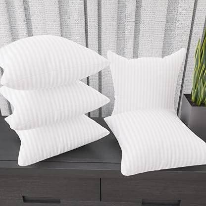 safunooza Microfiber Brand-Microfibre Filled Cushion,16X16 Inch,Set Of 5,White