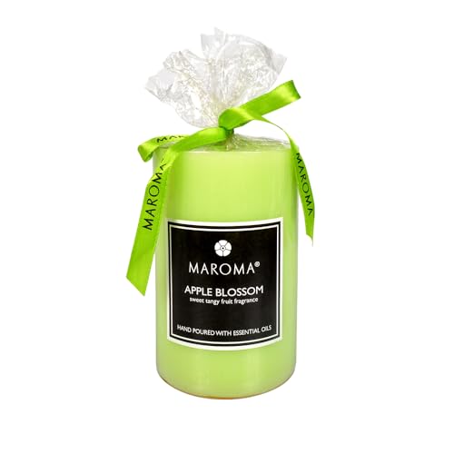 Cylindric Color Candle - 300 GMS. (L.Green/Apple Blossom)