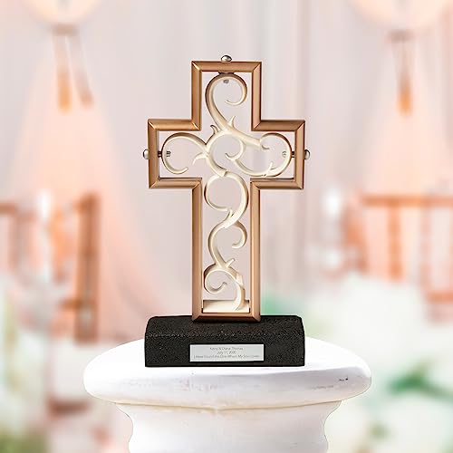 Unity Cross® Metallic Rose Gold & Pearl White; Unity Candle Unity Sand Elegant Rustic Alternative