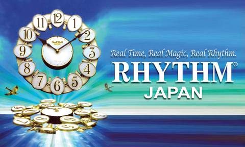 RHYTHM Japan Porcelain Rectangle Frame Quartz Analogue Table Clock with Alarm (191 x 167 x 71 mm, White)