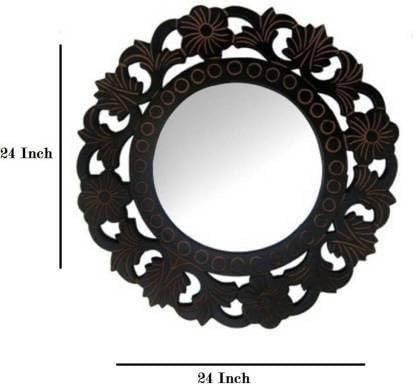 VAS Collection MDF Mirror Frame for Wall Decor,Bedroom,Living Room,Bathroom & Hallway,24"x24"(Black Antique)