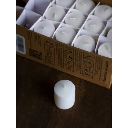 CANDWAX 15 Hour Votive Candles Set of 36 - White Candles Perfect as Wedding Candles or Emergency Candles - 1.5x1.7 inch Unscented White Votive Candles