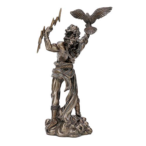 Veronese Design 8 1/2 Inch Greek God Zeus Thunderbolt Strike Cold Cast Resin Antique Bronze Finish Statue Home Decor