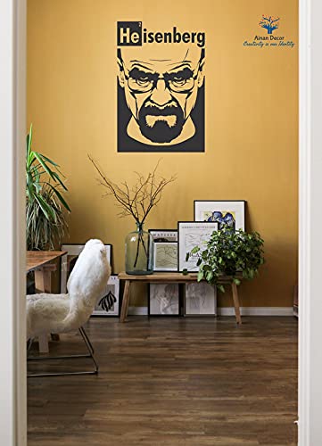 Breaking Bad Hero Heisenberg Silhouette Self Adhedsive Black Vinyl Sticker for Living Room, Bedroom and Home Decor