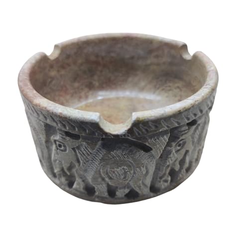 Enotstone Handcrafted Marble Ashtray, 4 Inch | Marble Home Decor