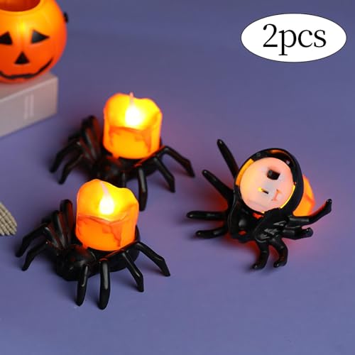 SAZ DEKOR 2X Pumpkin Candle Light Electric Candle Lantern for Festival Halloween Party