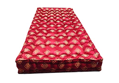 Flamo Mattress Organic Kapok Silk Cotton Ilavam Panju Single Cot Mattress (6 x 3 ft / 72 x 36 x 6 inch),Multicolour.