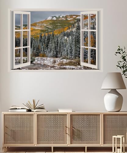 JVERF - JZZA31905 USA Mountains Parks| Self-Adhesive Open Window Wall Sticker