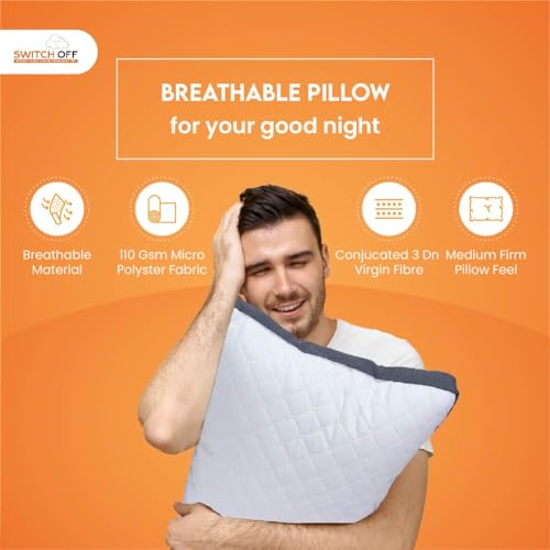 Switch-off Smart Adjustable Mush Exclusive Pillow,Discover The Perfect Pillow for Your Best Night's Sleep (17X27Inch) (Pack of 6)