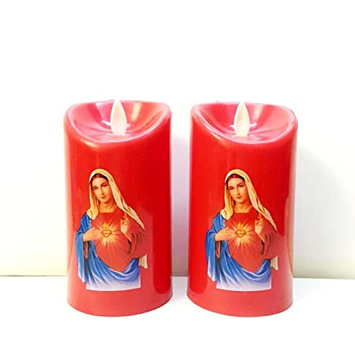 SAZ DEKOR Saint LED Candle Lamp Battery Operated for Christmas Virgin