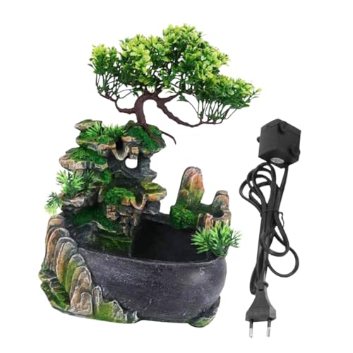 CALANDIS® Tabletop Fountain Art Crafts Rockery Sculpture for Living Room Tea Room Desk | 1 Tabletop Fountain (EU Adapter) 1 Water Pump '