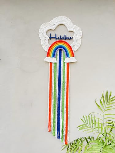 AK CRAFT STORE Rainbow Hanging with Customised Name |Rainbow Hanging |