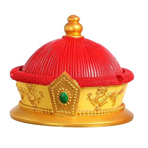 MYADDICTION Chinese Ashtray with Lid Resin Crafts Sculpture for Home Decoration Men Gift Red B