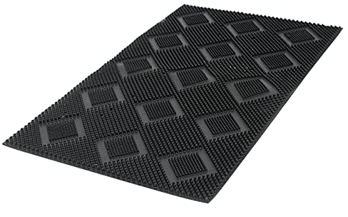 CASANEST Rubber Stud Mt, Outdoor Black Doormat,Size16x24 Inch,Non Slip MAt