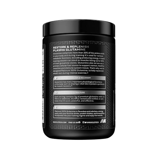 Muscle Tech Platinum 100 Percent Glutamine Supplement - 302 g