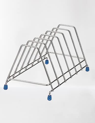 D.k 11 Stainless Steel Plate & Lid Rack Holder|Plate Stand|Dish Stand Utensil Rack for Kitchen - 6 Sections Lid stend for Kitchen Dining Table & Kitchen cabinets Storage Racks, Tiered Shelf